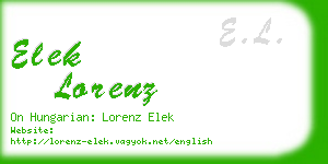 elek lorenz business card